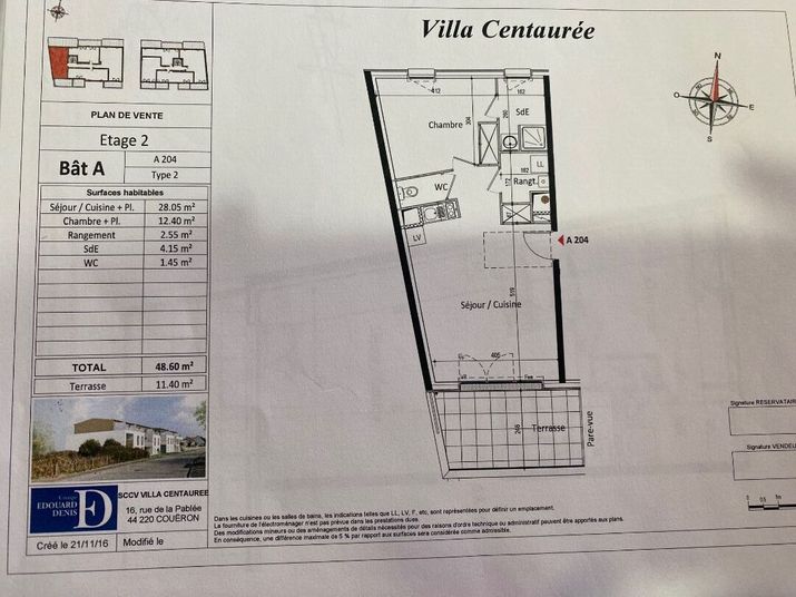 Appartement a louer coueron - 2 pièce(s) - 49 m2 - Surfyn