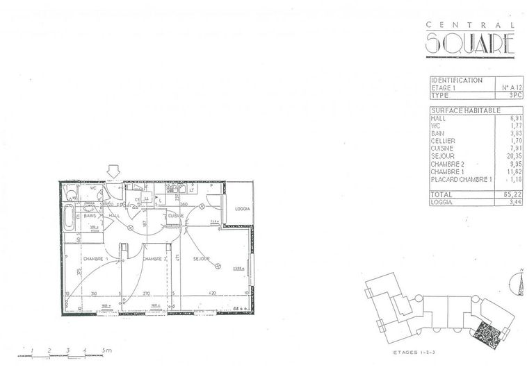 Appartement a louer grenoble - 3 pièce(s) - 65 m2 - Surfyn