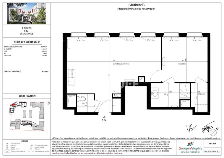Appartement a louer serris - 2 pièce(s) - 51 m2 - Surfyn