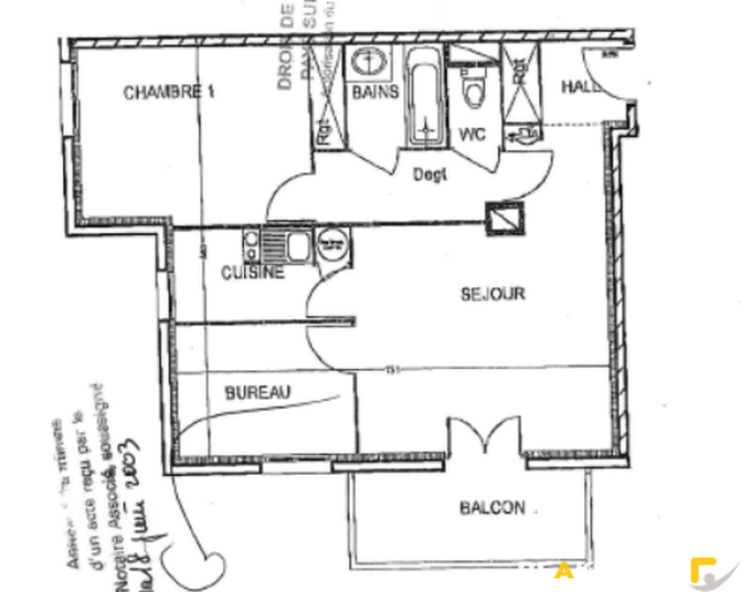 Appartement a louer  - 2 pièce(s) - 54 m2 - Surfyn