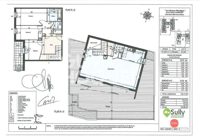 Appartement a louer saint-jean-de-la-ruelle - 4 pièce(s) - 114 m2 - Surfyn