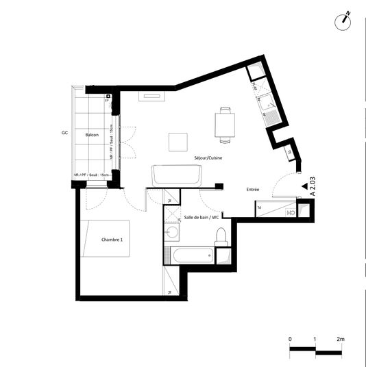 Appartement a louer montfermeil - 2 pièce(s) - 49 m2 - Surfyn